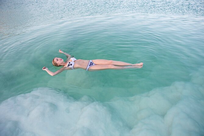 2-Day Private Tour from Amman: Petra, Wadi Rum Camp & Dead Sea. - Floating at the Dead Sea resort