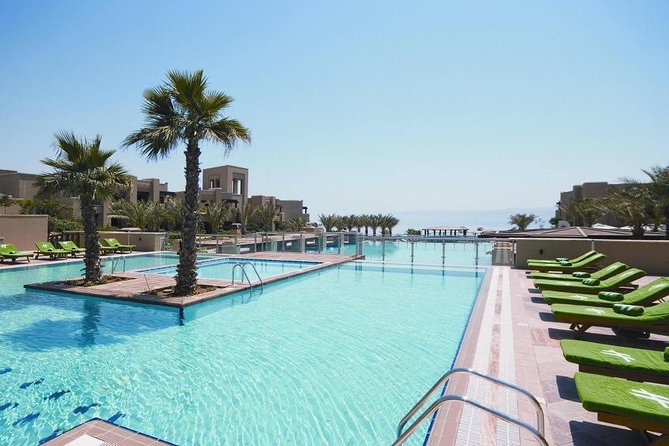 Day use with Lunch at a Dead Sea Resort Private transportation - Floating in the salty Dead Sea water