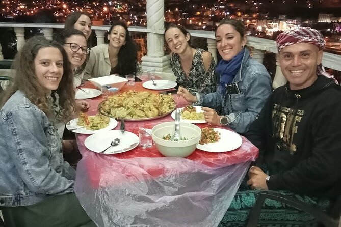 Dinner with a local family in Petra , hotel transfers included . - The meal: Jordanian food without a fixed menu