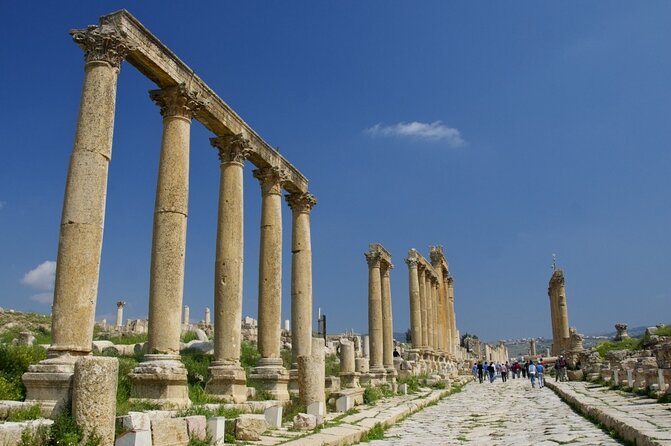 From Amman :Private full day tour to Jerash ,Ajoune and Um Qais - Umm Qais: black basalt and views toward the lake