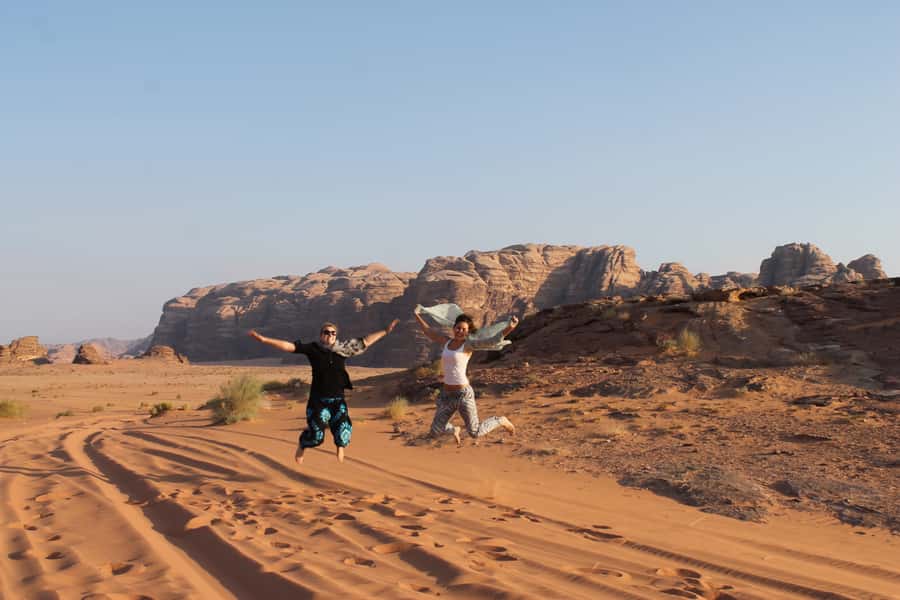 From Aqaba: Jeep Tour to Wadi Rum Desert - Canyons, water holes, and ancient drawings