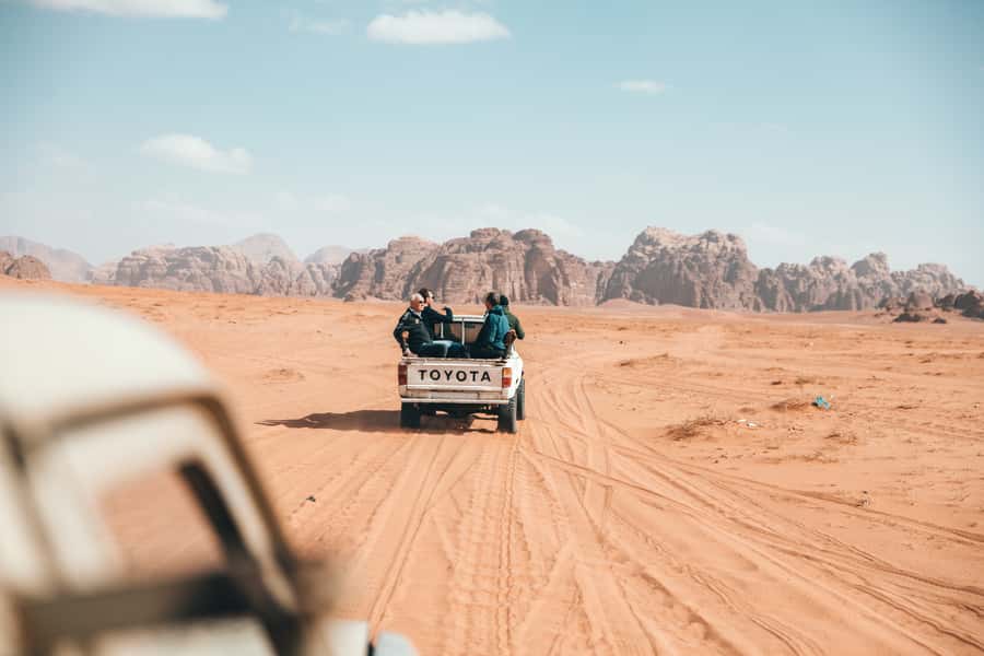 From Aqaba: Wadi Rum Full-Day Private Jeep Tour with Dinner - The first two hours in the 4x4