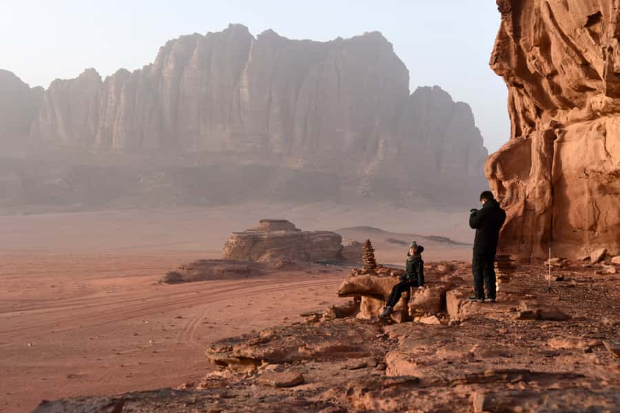 From Wadi Rum: Jeep Tour with Overnight Desert Camping - The natural bridge and the best photo stops