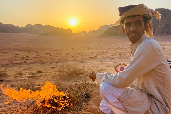 Full day Jeep Tour in Wadi Rum desert - Red dunes, Khazali Canyon, and Little Rock Bridge