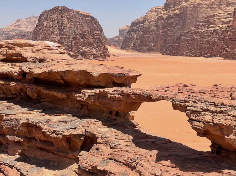 Full Day Jeep Tour ( Lunch) Wadi Rum Desert Highlights - Little Bridge and the red sand at Al Ramal