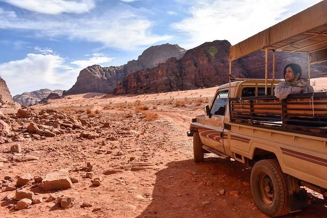 Full day jeep tour - Entering the wide-open Wadi Rum Protected Area