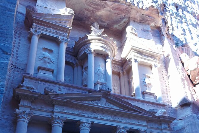 Private Petra Back Entrance Tour with Guide . - Walking downhill from the Monastery to the Colonnaded Street
