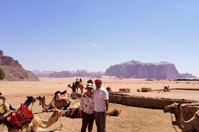 Wadi Rum Day Tour from Petra ending in Aqaba - Red sand and Um Frouth rock bridge