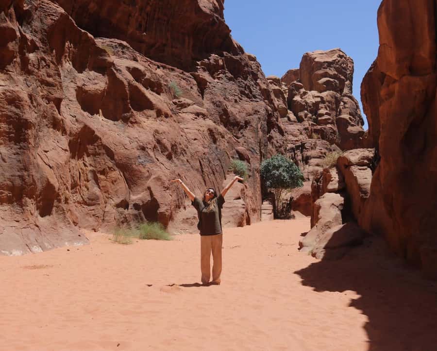 Wadi Rum: Famous place UNESCO Jeep Tour Camel Ride Option - Abu Khasaba Canyon keeps the route varied