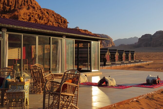 Wadi Rum Full Day Jeep Tour + Overnight & Dinner in Bedouin Camp - Burdah Bridge from below