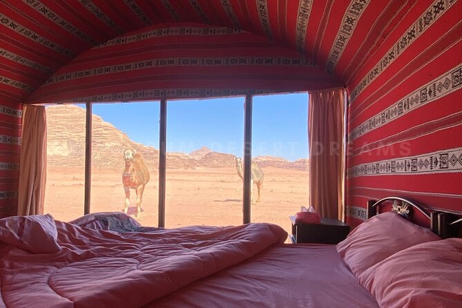 Wadi Rum Full Day Jeep Tour + Overnight & Dinner in Bedouin Camp - Sunset tea in the open desert