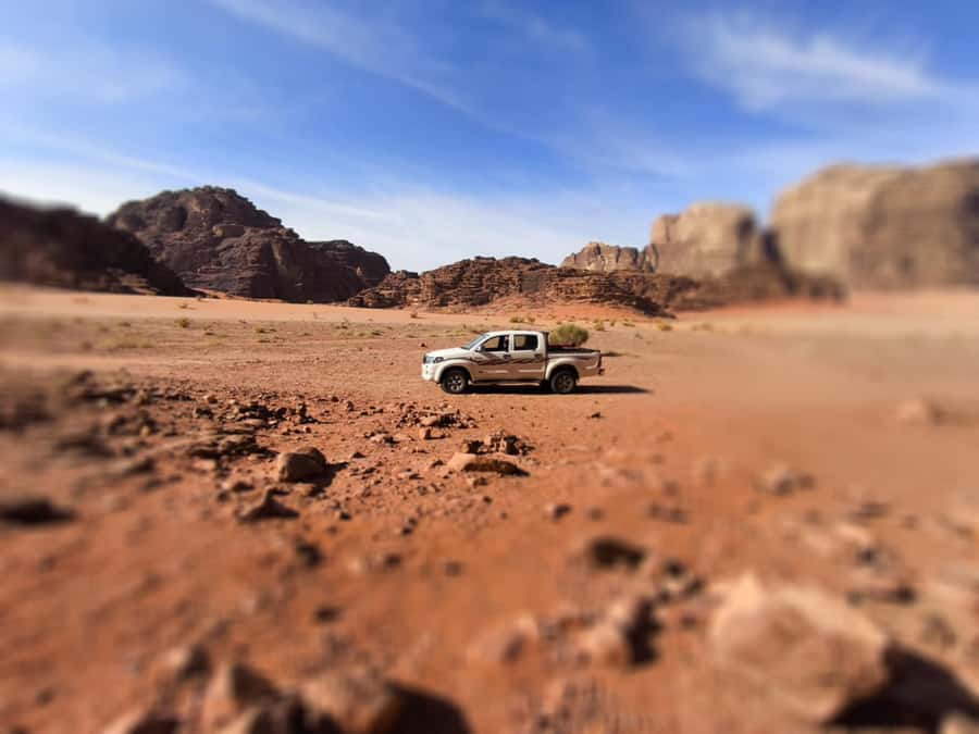 Wadi Rum: Morning or Sunset Jeep Tour - Little Bridge and tea beside the rocks